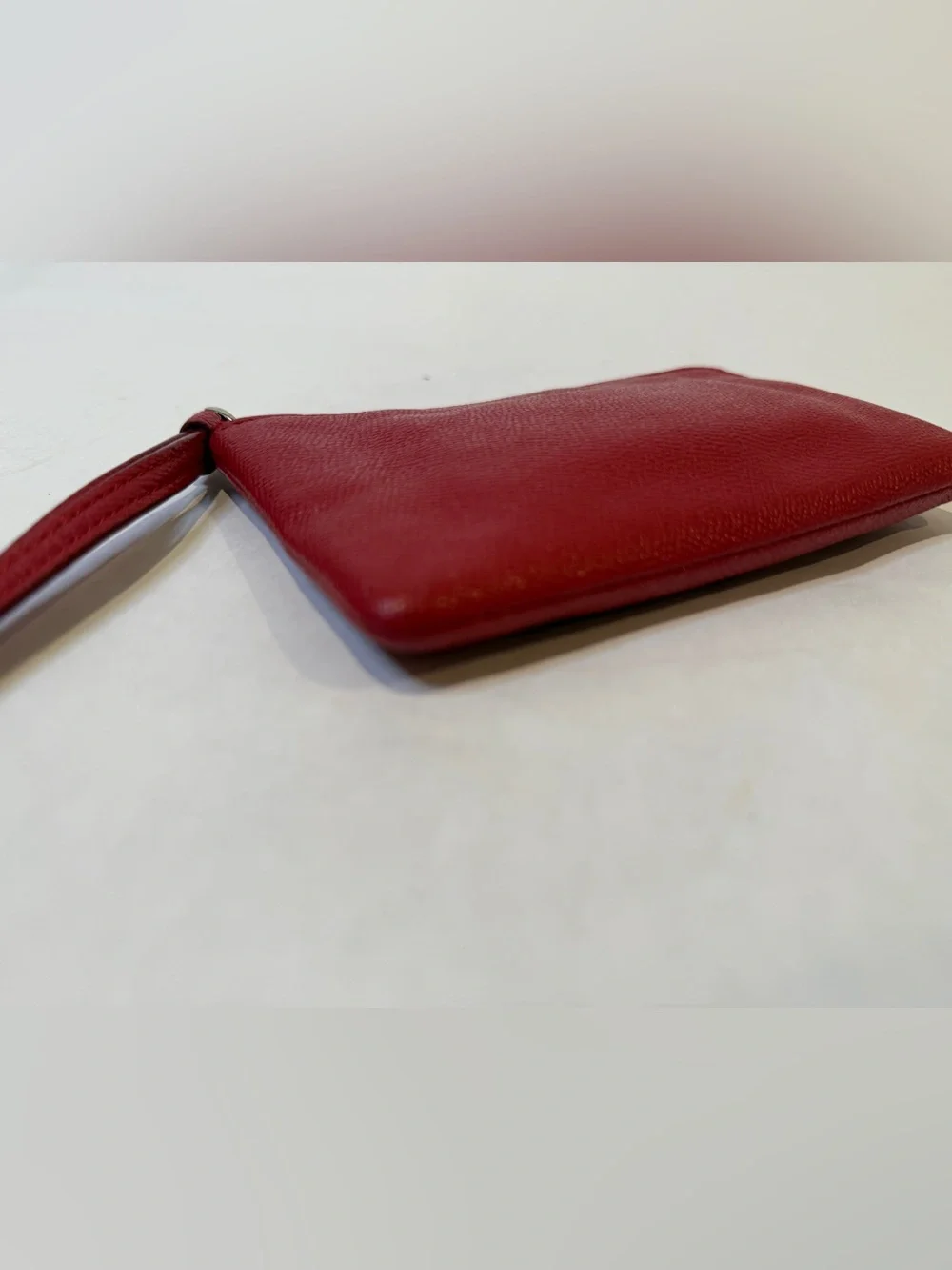 Coach Red Leather Wristlet with Gold Logo